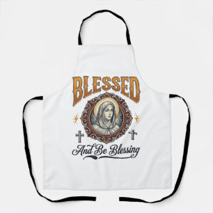 Gesegnetes christliches Vintage-Stich-T-Shirt-Desi Schürze