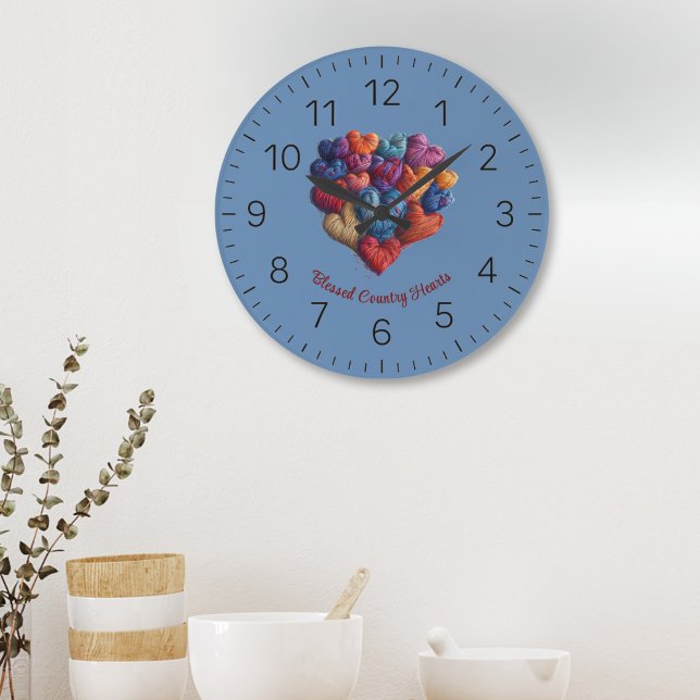 Gesegnetes Country Herz Große Wanduhr (Von Creator hochgeladen)