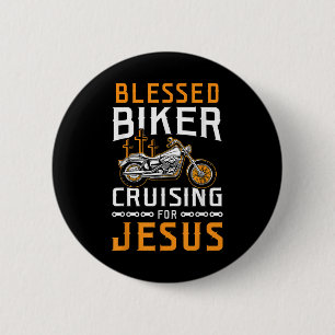 Gesegnetes Fahrrad Kreuzfahrt für Jesus Christlich Button