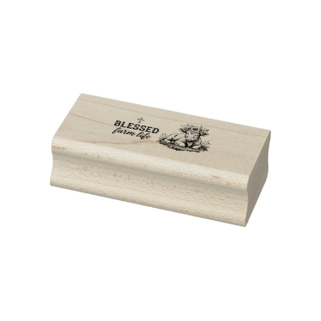 Gesegnetes Farmleben mit Kuh Gummistempel (Stempel)