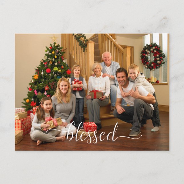 Gesegnetes Foto Weihnachten Postkarte (Vorderseite)