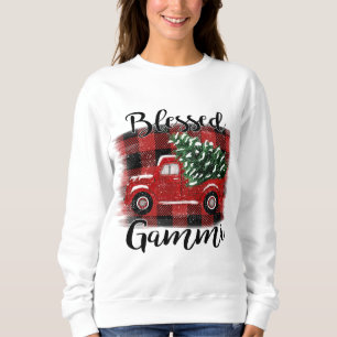 Gesegnetes Gammi Red Truck Vintage Weihnachtsbaum Sweatshirt