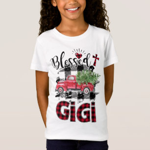Gesegnetes Gigi Rot-karierte Weihnachten T-Shirt