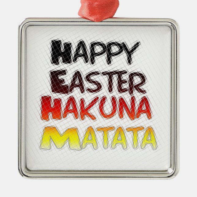 Gesegnetes Glück Ostern Hakuna Matata Ferienzeit Ornament Aus Metall (Vorne)