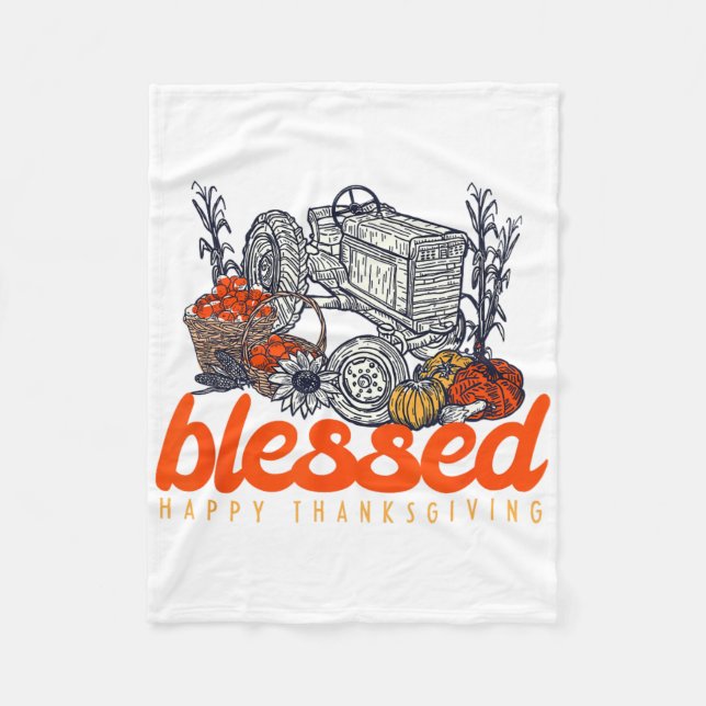 Gesegnetes Glück Thanksgiving Männer Frauen Fleecedecke (Vorderseite)