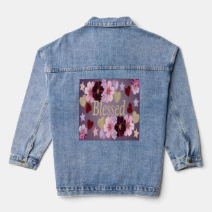 Gesegnetes Herz Blume Blue Denim Jacket Jeansjacke