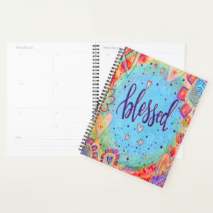 Gesegnetes Hübsches Blumenblau Inspirationsmodisch Planer