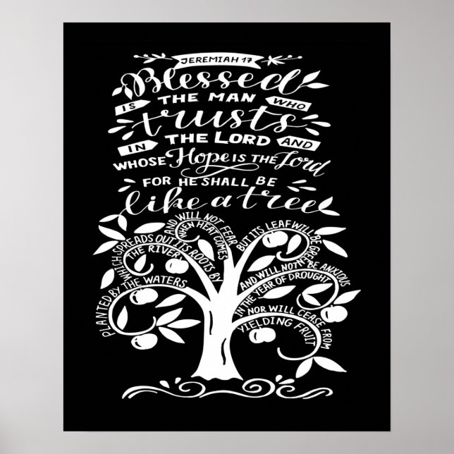 Gesegnetes Jeremiah 17 Poster (Vorne)