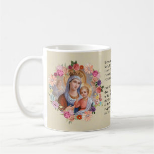 Gesegnetes Jungfrau-Mary-Rosen Memorare Gebet Kaffeetasse