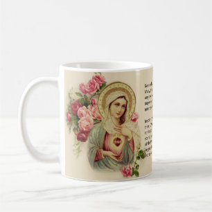 Gesegnetes Jungfrau-Mary-Rosen Memorare Gebet Kaffeetasse
