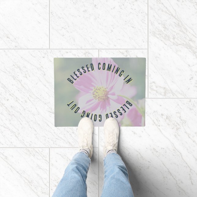 Gesegnetes Kommen Gesegnetes Gehen Blumenmuster Fußmatte (Indoor)