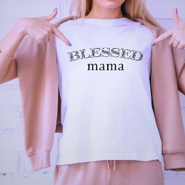 Gesegnetes Mama Floral Lettering Shirt der Frauen