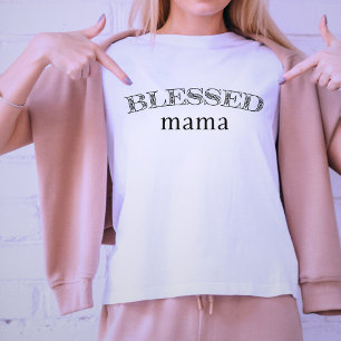 Gesegnetes Mama Floral Lettering Shirt der Frauen