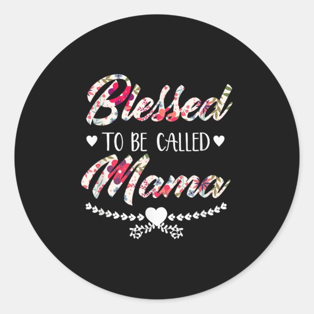 Gesegnetes Mama oder Oma Zitat Grafische Trendy Mo Runder Aufkleber (Vorderseite)