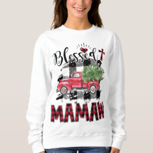 Gesegnetes Mamaw Rot-karierte Weihnachten Sweatshirt