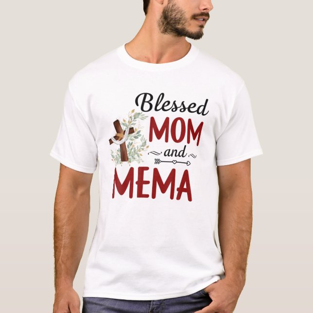 Gesegnetes Mema für Frauen Blume Dekoration Mema T-Shirt (Vorderseite)