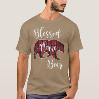 Gesegnetes Meme Bear Red Tartan Kariert Fun Oma Gi T-Shirt