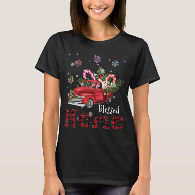 Gesegnetes Meme Weihnachts Red Truck Geschenk für  T-Shirt (Vorderseite)