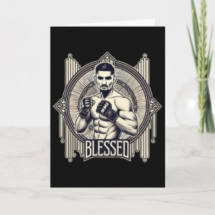 Gesegnetes Mma Bjj Kickboxen Muay Thai Boxen Cage Karte