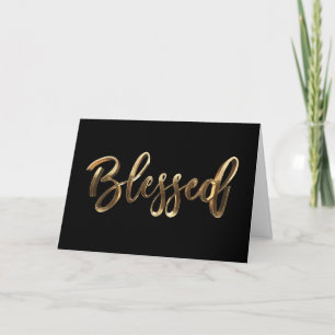 Gesegnetes modernes Schwarz und Gold Schrift Elega Karte