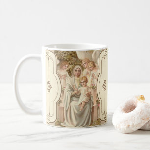 Gesegnetes Mutter-Baby Jesus mit Engeln Tasse