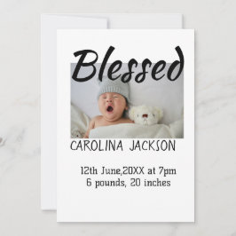 Gesegnetes neues geborenes Foto, moderne Geburtsan Ankündigung