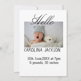 Gesegnetes neues geborenes Foto, moderne Geburtsan Ankündigung