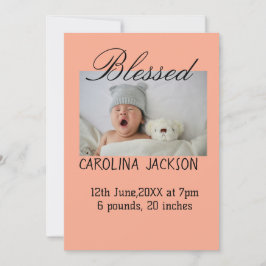 Gesegnetes neues geborenes Foto, moderne Geburtsan Ankündigung