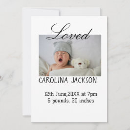 Gesegnetes neues geborenes Foto, moderne Geburtsan Einladung