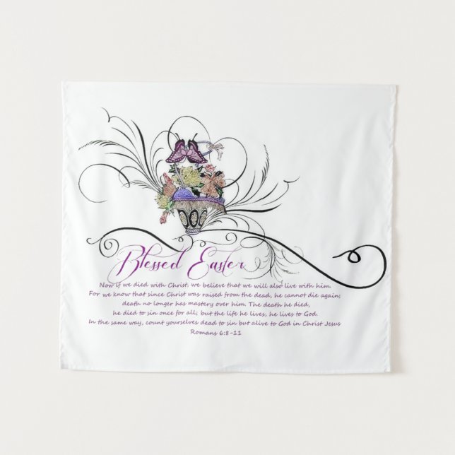 Gesegnetes Osterband Wandteppich (Vorderseite (Horizontal))