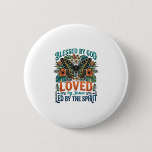 Gesegnetes Schmetterling-Christen-T-Shirt-Design_1 Button