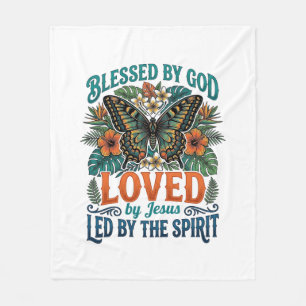 Gesegnetes Schmetterling-Christen-T-Shirt-Design_1 Fleecedecke