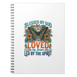 Gesegnetes Schmetterling-Christen-T-Shirt-Design_1 Notizblock