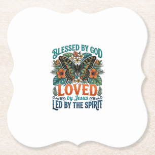 Gesegnetes Schmetterling-Christen-T-Shirt-Design_1 Untersetzer