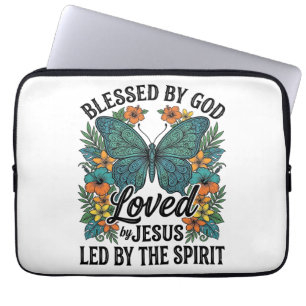 Gesegnetes Schmetterling-Christen-T-Shirt-Design ( Laptopschutzhülle