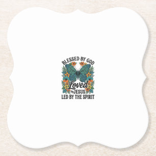 Gesegnetes Schmetterling-Christen-T-Shirt-Design ( Untersetzer