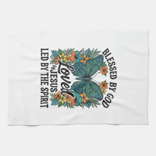 Gesegnetes Schmetterlings-Christen-T-Shirt-Design  Geschirrtuch