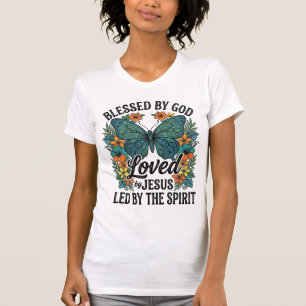 Gesegnetes Schmetterlings-Christen-T-Shirt-Design T-Shirt