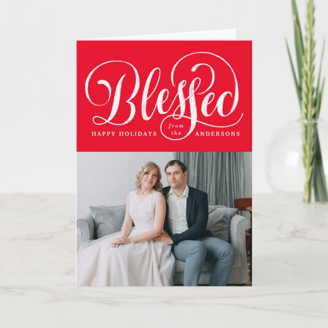 Gesegnetes Skript | Faltschachtel Feiertagskarte (Vorderseite)