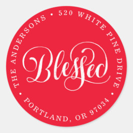 Gesegnetes Skript | Ferien-Rücksendeadressen-Aufkl Runder Aufkleber