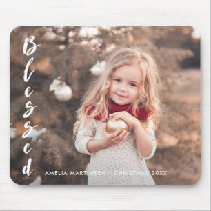 Gesegnetes Skript Inspiration Weihnachts-Foto Mousepad