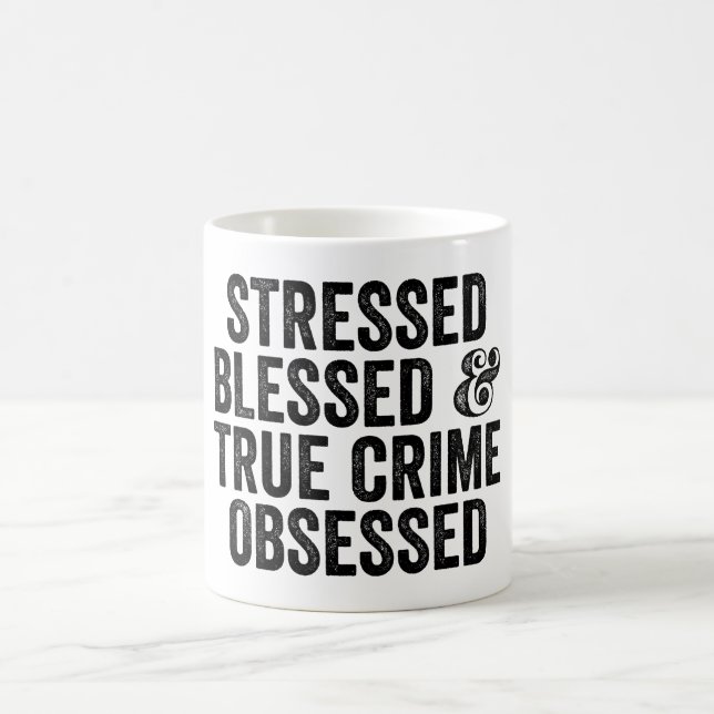 Gesegnetes und echtes Verbrechen Kaffeetasse (Mittel)