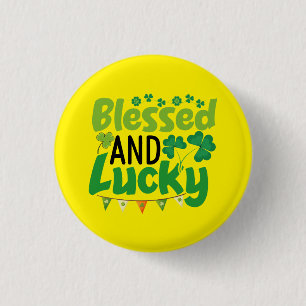 Gesegnetes und Glückliches St. Patrick’s Day Desig Button