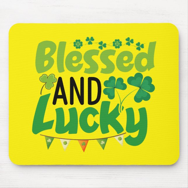 Gesegnetes und glückliches St. Patrick’s Day Desig Mousepad (Vorne)