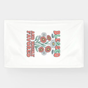 Gesegnetes und höchstbegnadetes florales Vintage-D Banner