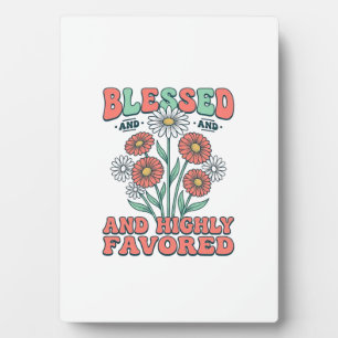 Gesegnetes und höchstbegnadetes florales Vintage-D Fotoplatte