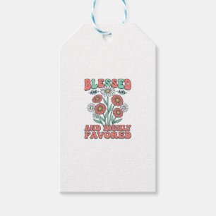 Gesegnetes und höchstbegnadetes florales Vintage-D Geschenkanhänger