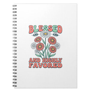 Gesegnetes und höchstbegnadetes florales Vintage-D Notizblock