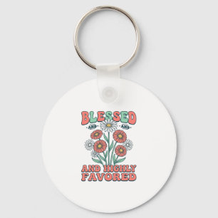 Gesegnetes und höchstbegnadetes florales Vintage-D Schlüsselanhänger