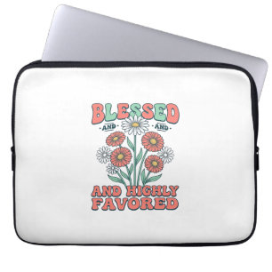 Gesegnetes und höchstbegünstigtes florales Vintage Laptopschutzhülle